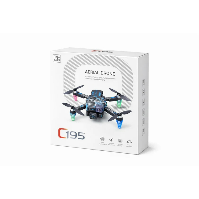 C195 Katlanabilir Drone | HD Kamera + LED Işık + Kolay Kullanım